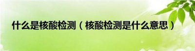 ​核酸检测是什么意思，上门检测什么意思？