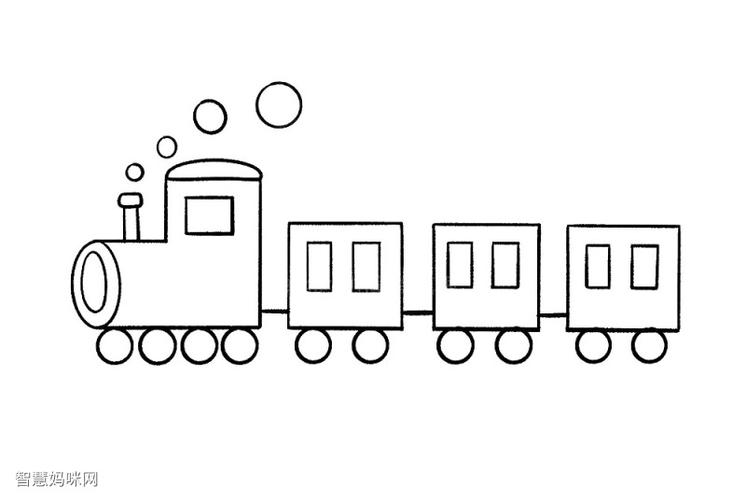 简笔画儿童火车车厢（火车儿童简笔画）(2)