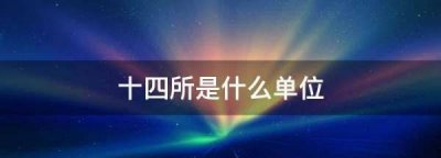 ​十四所是什么单位,南京十四所是什么单位