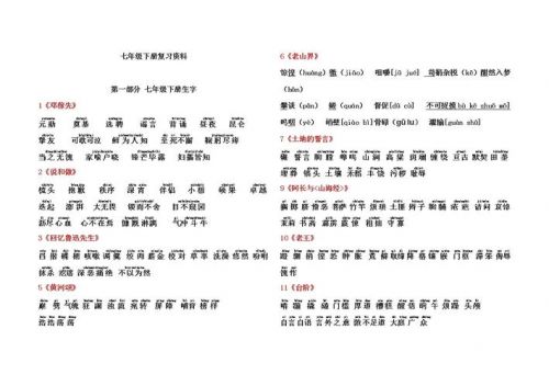 七年级生字词大全下册(七年级生字词大全)-第1张图片-