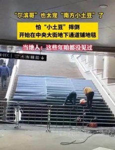 ​哈尔滨怕“小土豆”摔倒 给中央大街铺地毯了！