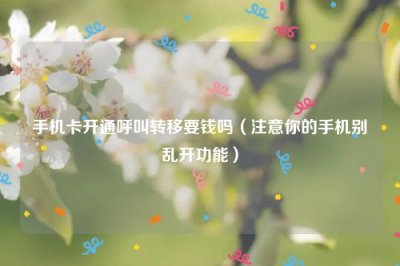 ​手机卡开通呼叫转移要钱吗（注意你的手机别乱开功能）