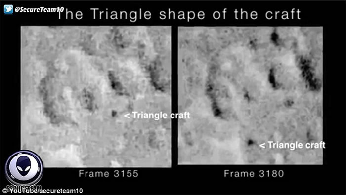 美国望远镜观测月球表面时发现怀疑是UFO的神秘三角状黑色物体盘旋