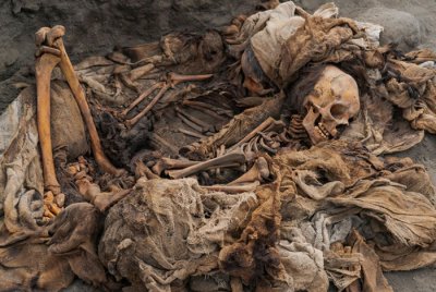 ​秘鲁发现一座新的埋有儿童和羊驼遗骸的前哥伦比亚奇穆文化大型墓葬