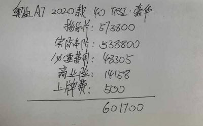 ​奥迪a7全下来多少钱？奥迪a7乞丐版落地价大概多少