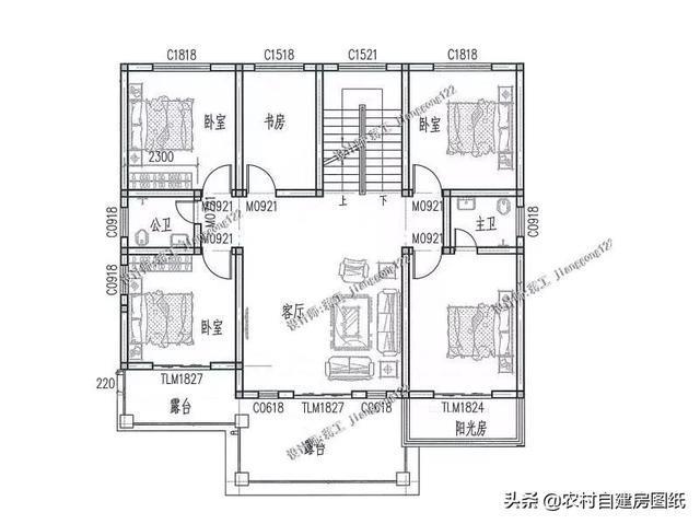 5款带车库的农村别墅，第2款户型方正风水好，最后一款还带地下室