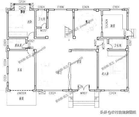 5款带车库的农村别墅，第2款户型方正风水好，最后一款还带地下室