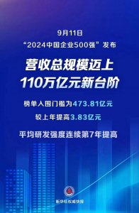 ​2024中国企业500强出炉！汽车企业哪些上榜？_ZAKER新闻